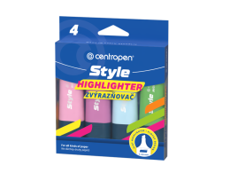 Zvýrazňovače Centropen Style Soft Pastel 6252 4ks