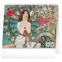 Stolní kalendář 2026 týdenní mini Alfons Mucha