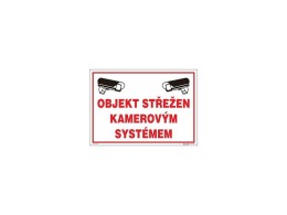Tabulka Objekt střežen kamerovým systémem