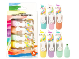 Zvýrazňovače Unicorn 6ks