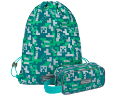 Školní set 2dílný Baagl Minecraft 2 set Silver Creeper