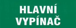 Samolepka Hlavní vypínač