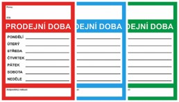 Tabulka A4 Prodejní doba