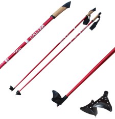 Běžecké hole CALTER® X-SNOW 145cm, rukojeť korek, červené