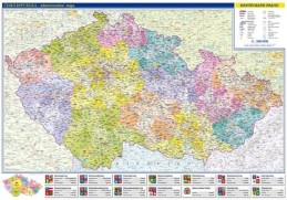 Česká republika nástěnná administrativní mapa 1 : 500 000