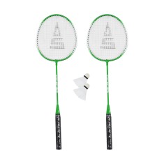 Badmintonový set SULOV®, 2x raketa, 2x míček, vak - zeleno-bílý