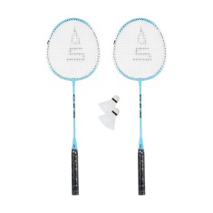 Badmintonový set SULOV®, 2x raketa, 2x míček, vak - světle modrý
