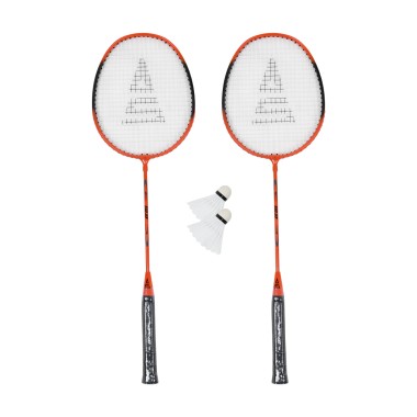 Badmintonový set SULOV®, 2x raketa, 2x míček, vak - oranžový