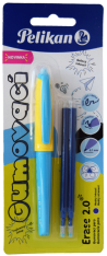 Gelové gumovací pero 0,7mm modré+náhradní náplně