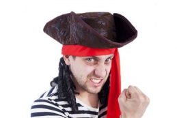 Klobouk pirát s vlasy