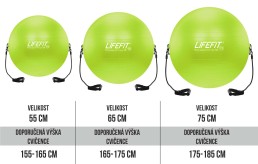 Gymnastický míč s expanderem LIFEFIT® GYMBALL EXPAND 55 cm