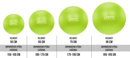 Gymnastický míč LIFEFIT® ANTI-BURST 55 cm, zelený