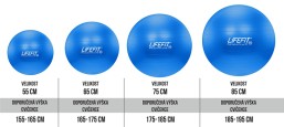 Gymnastický míč LIFEFIT® ANTI-BURST 65 cm, modrý