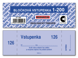 Vstupenka bloček 1-200