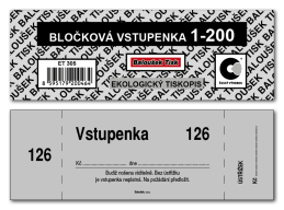 Vstupenka bloček 1-200