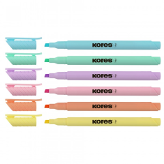 Zvýrazňovače Kores High Liner Pastel 6ks