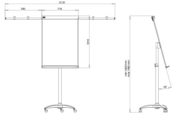 Tabule Flipchart Mobilchart PRO RED 100x70 cm