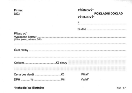 Tiskopisy MSK univerzalní příjmový-výdajový doklad NCR/57