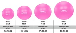 Gymnastický míč LIFEFIT® ANTI-BURST 75 cm, růžový