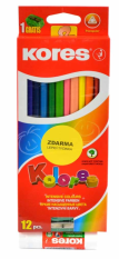 Trojhranné pastelky Kores Kolores s ořezávátkem 12ks