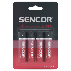 Zinkouhlíková baterie AA-R6 Sencor