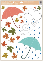 Okenní fólie Podzimní deštníky