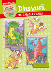 Omalovánky A4 se samolepkami Dinosauři