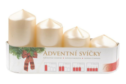 Adventní svíce 4ks krémové