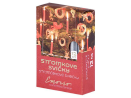 Vánoční stromkové svíčky 12ks stříbrné
