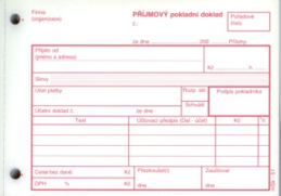 Tiskopisy MSK příjmový doklad nečíslovaný NCR tabulka/51