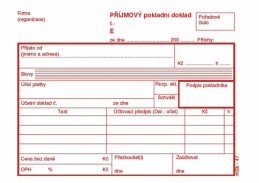 Příjmový doklad číslovaný NCR tabulka/47