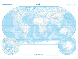 Svět reliéf a povrch školní nástěnná mapa 1 : 26 000 000