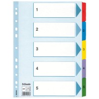 Rozřaďovač A4 kartonový Mylar s potiskem 1-5