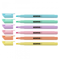 Zvýrazňovače Kores High Liner Pastel 6ks