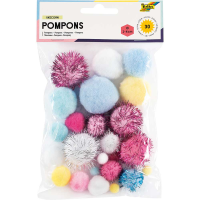 Plyšové bambulky 30ks Unicorn mix