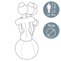 Gymnastický míč na sezení Leitz Ergo se závažím světle šedý 75cm