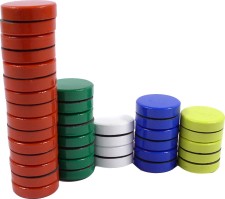 Magnet barevný kulatý červený 20mm 10ks