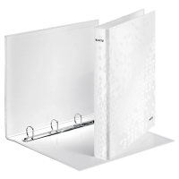 4kroužkový pořadač A4 40mm Leitz WOW metalický bílý