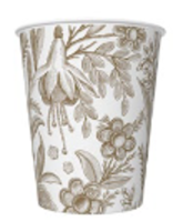 Papírový kelímek Floral Illustration Gold 8ks