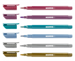 Popisovače Kores Metallic 6ks