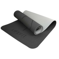Podložka LIFEFIT® YOGA MAT LOTOS DUO, 183x58x0,6cm, černá