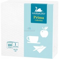 Papírové ubrousky Harmony Prima 100ks bílé