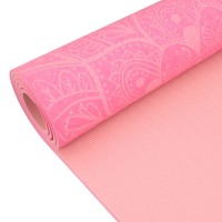 Podložka LIFEFIT® YOGA MAT MANDALA DUO, 183x58x0,6cm, růžová