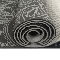 Podložka LIFEFIT® YOGA MAT MANDALA DUO, 183x58x0,6cm, černá