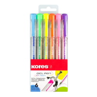 Sada gelová pera Kores Pen Neon 6ks