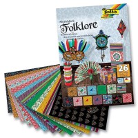 Papír na scrapbooking v bloku A4 80-270g/m2 26ls Folklore