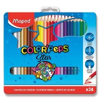 Trojhranné pastelky Color Peps Metal Box 24ks