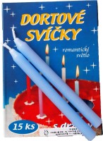 Dortové svíčky 15ks modré