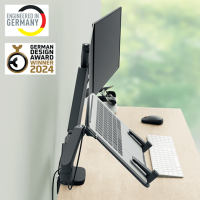 Duální prostorově úsporné rameno pro monitor a laptop Leitz Ergo