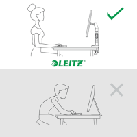 Prostorově úsporné rameno 2 monitory Leitz Ergo